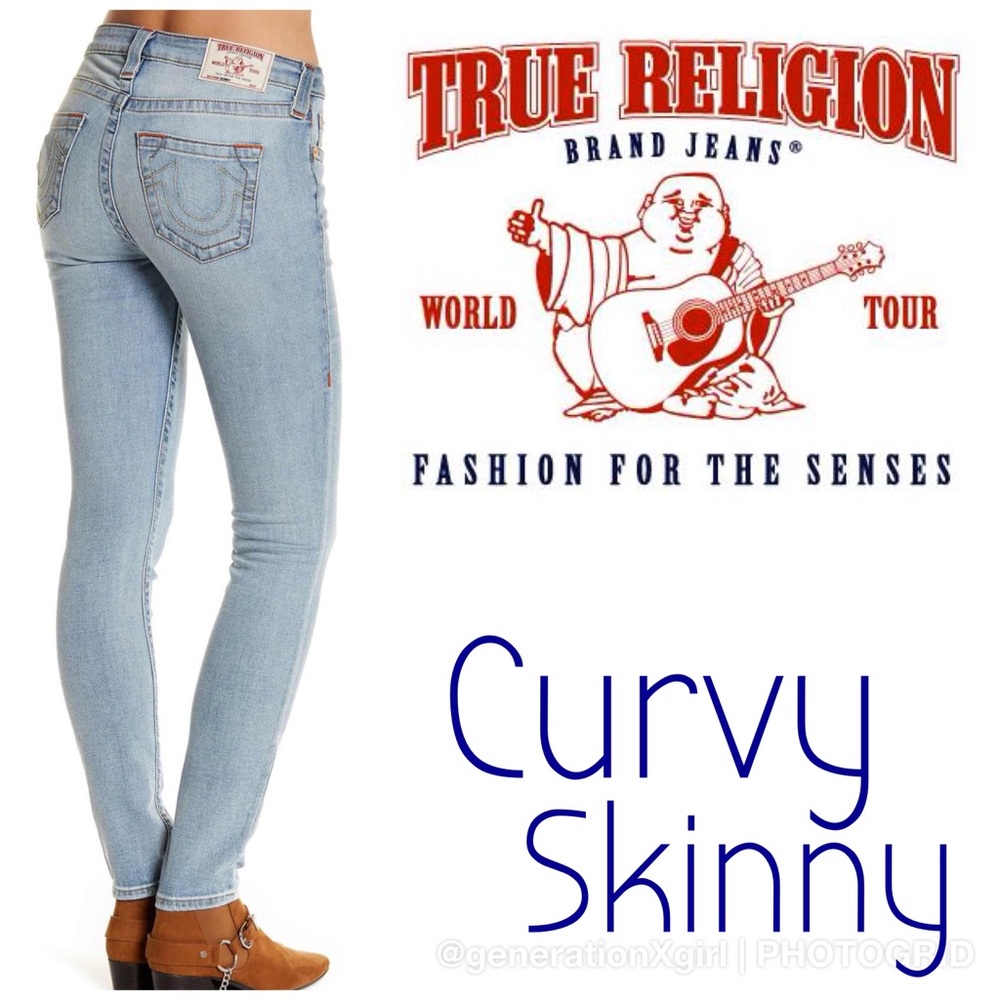 True Religion Curvy Skinny Light Shade Denim Jeans